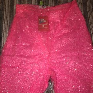 Pacific Palisades Pink Glitter Legging Short